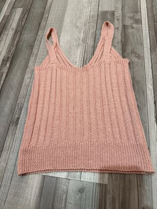 Top rosa tirantes tejido