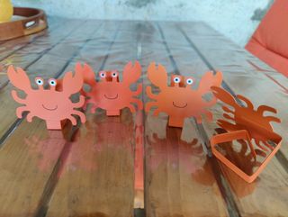 Ferma tovaglia granchio - metallo arancio