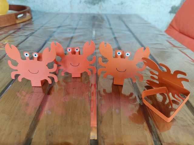 Ferma tovaglia granchio - metallo arancio