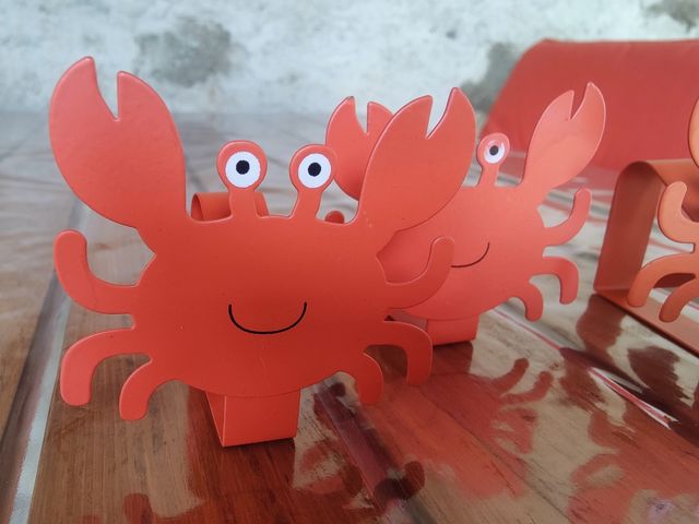 Ferma tovaglia granchio - metallo arancio