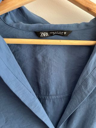 Camisa crop Zara azul talla S