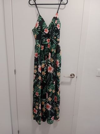Vestido largo/mono corto con falda estampado flora