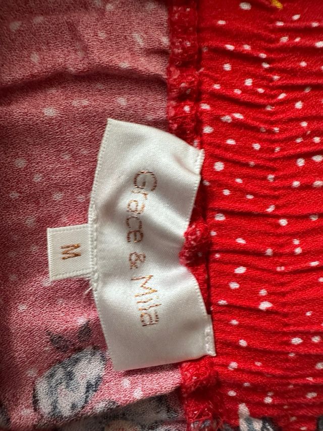 Falda midi roja floral