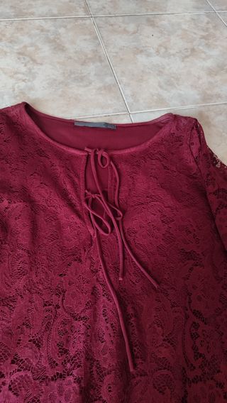Abito Zara pizzo bordeaux tg M
