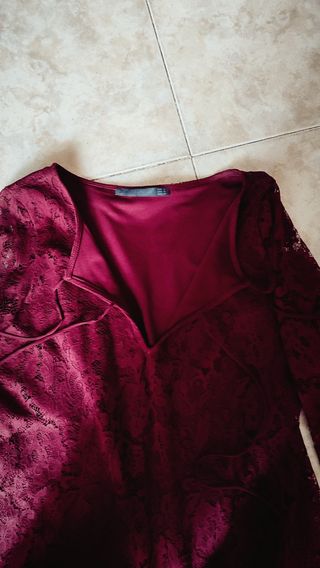 Abito Zara pizzo bordeaux tg M