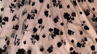 Vestito lungo rosa antico e nero floreale