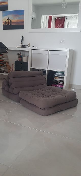 Tumbona gris acolchada - Asiento relax