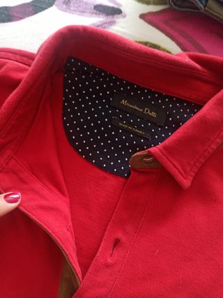 Polo Massimo Dutti rojo - manga larga