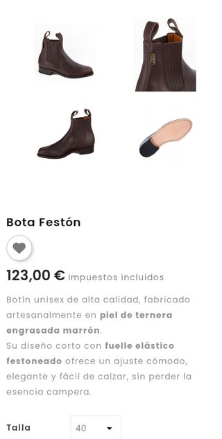 Botas equitación piel marrón 40