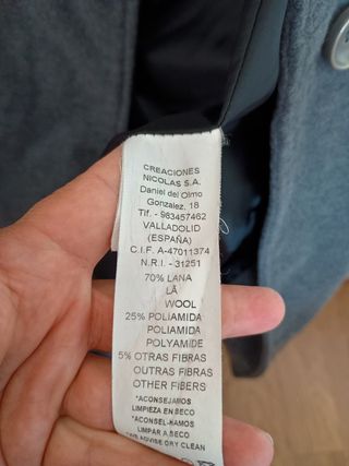 Abrigo paño gris mujer