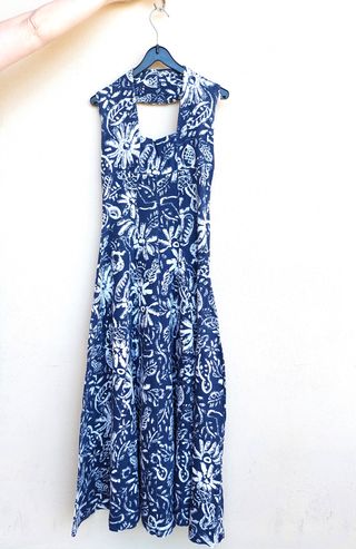 Vestito estivo e lungo vintage taglia M colore blu