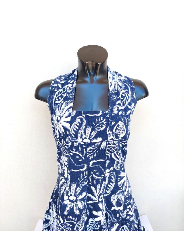 Vestito estivo e lungo vintage taglia M colore blu