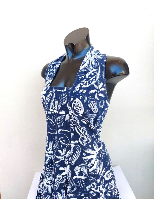 Vestito estivo e lungo vintage taglia M colore blu