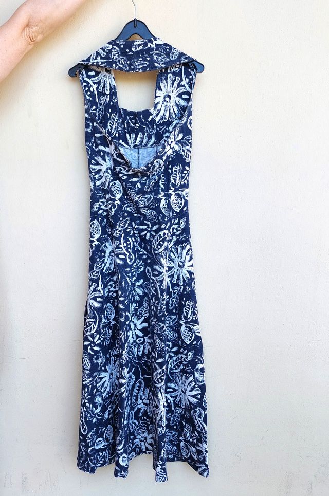 Vestito estivo e lungo vintage taglia M colore blu