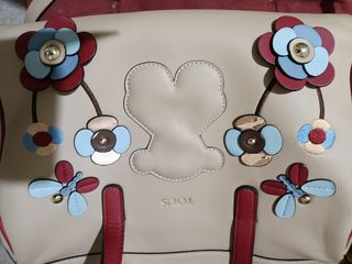 Bolso Tous beige y rojo