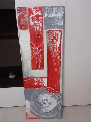 Quadro astratto rosso e grigio