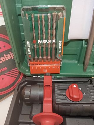 Martillo perforador Parkside + cinceles + brocas