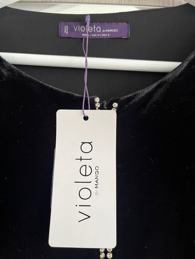 Vestido terciopelo Violeta by Mango - M