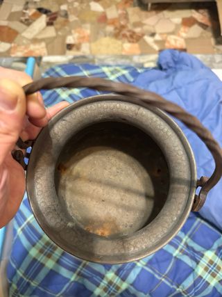 Pentola rame antica con manico