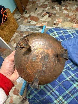 Pentola rame antica con manico