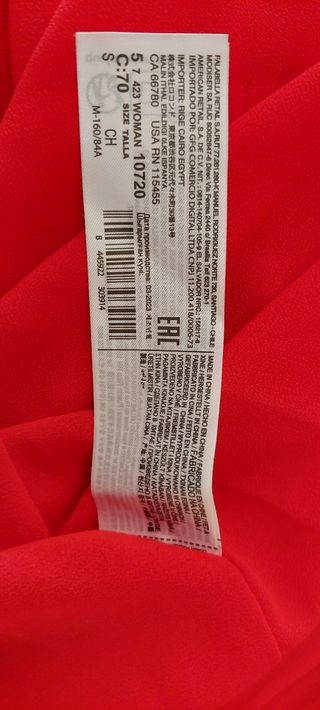 Vestido MANGO rojo plisado halter