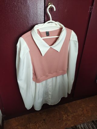Blusa Rosa y Blanca - Talla L
