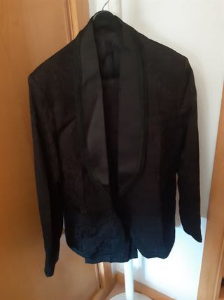 Traje negro labrado para novio, fiesta, eventos, e