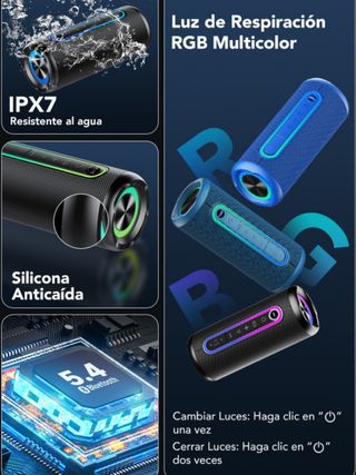 Altavoz Bluetooth Portátil RGB IPX7