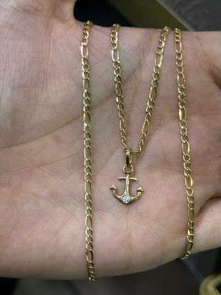 Cadena oro 18k dije ancla