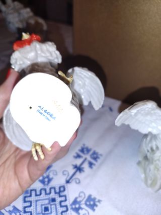 Gallos porcelana: 2 piezas