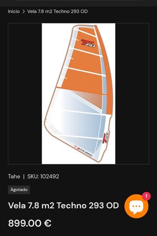 Vela 7.8 m2 Techno 293 OD + vela  techno 6.8. pack