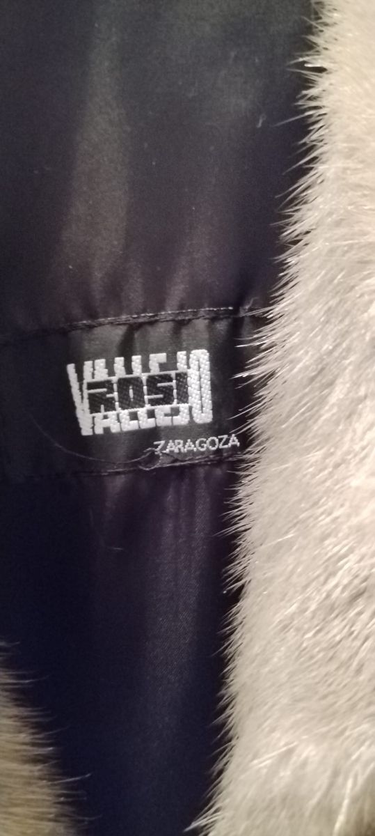 Abrigo visón beige-gris Sintético