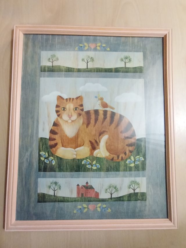 Cuadro gato. Decoración.