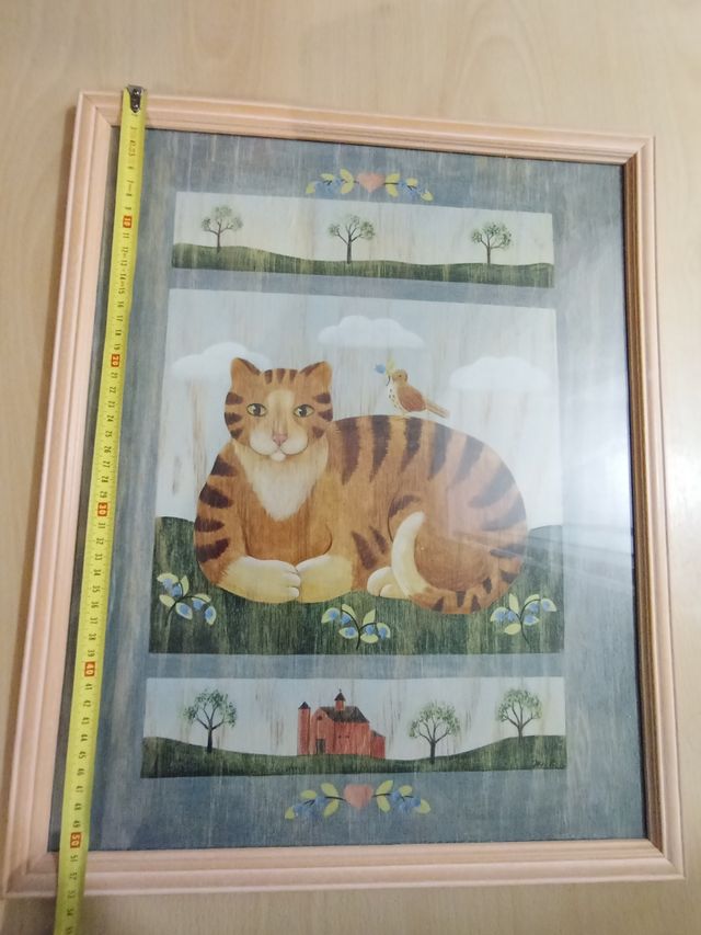 Cuadro gato. Decoración.