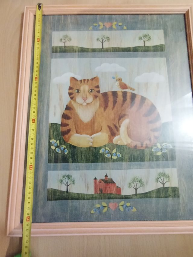 Cuadro gato. Decoración.