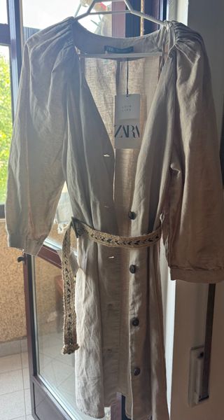 Vestido Zara beige - Talla xs