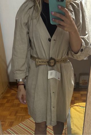 Vestido Zara beige - Talla xs