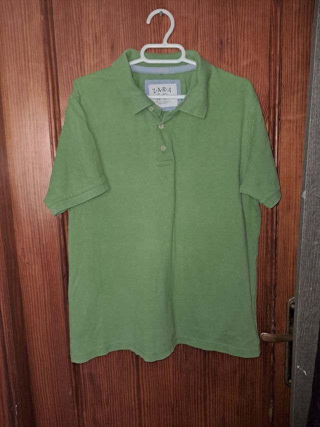 Polo verde Zara T L 40