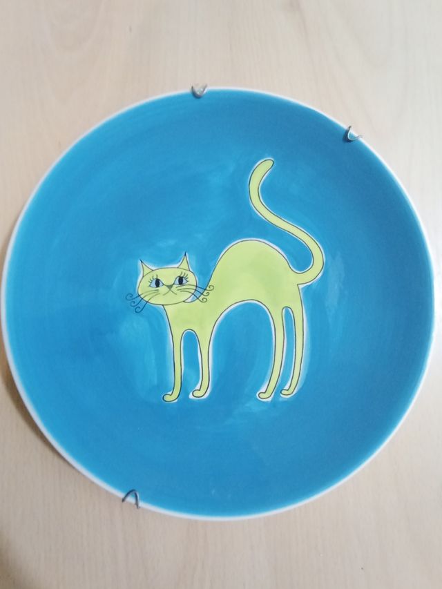 Plato decorativo gato - A Loja do Gato Preto