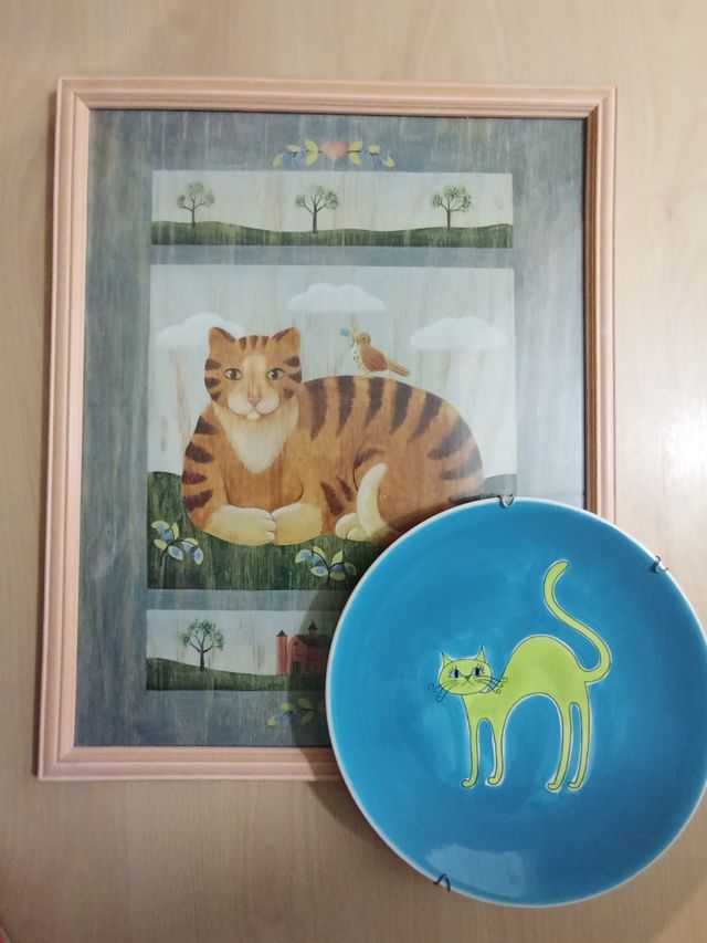 Plato decorativo gato - A Loja do Gato Preto