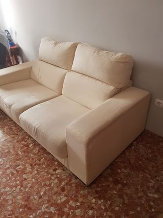 Sofá 2 plazas beige - tapicería,desgastada