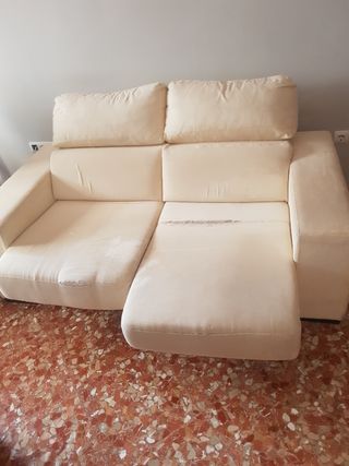 Sofá 2 plazas beige - tapicería,desgastada
