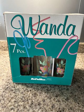 Jarra y 6 vasos vintage