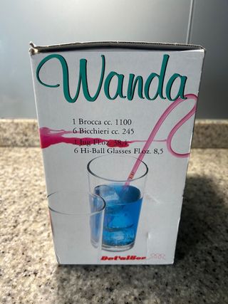 Jarra y 6 vasos vintage