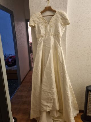 Vestido novia blanco encaje