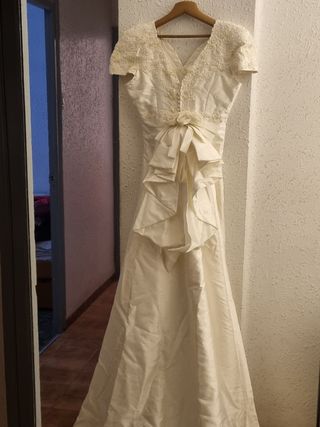 Vestido novia blanco encaje
