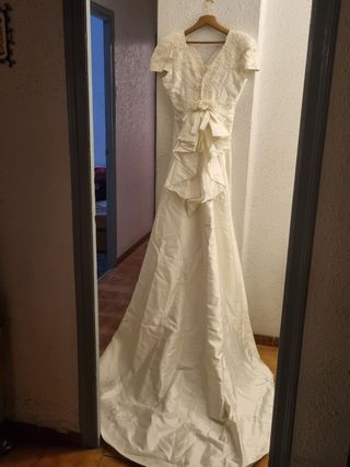 Vestido novia blanco encaje