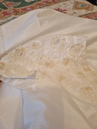Vestido novia blanco encaje