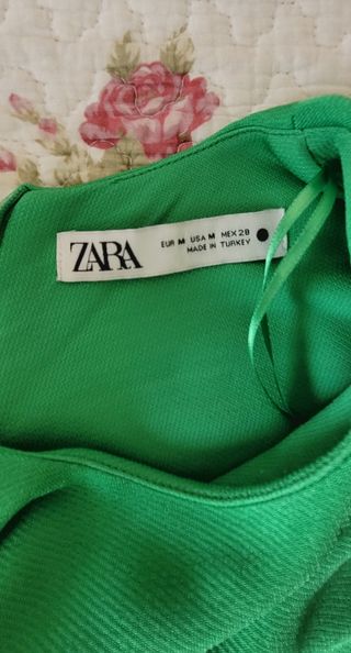 Vestido Zara verde M