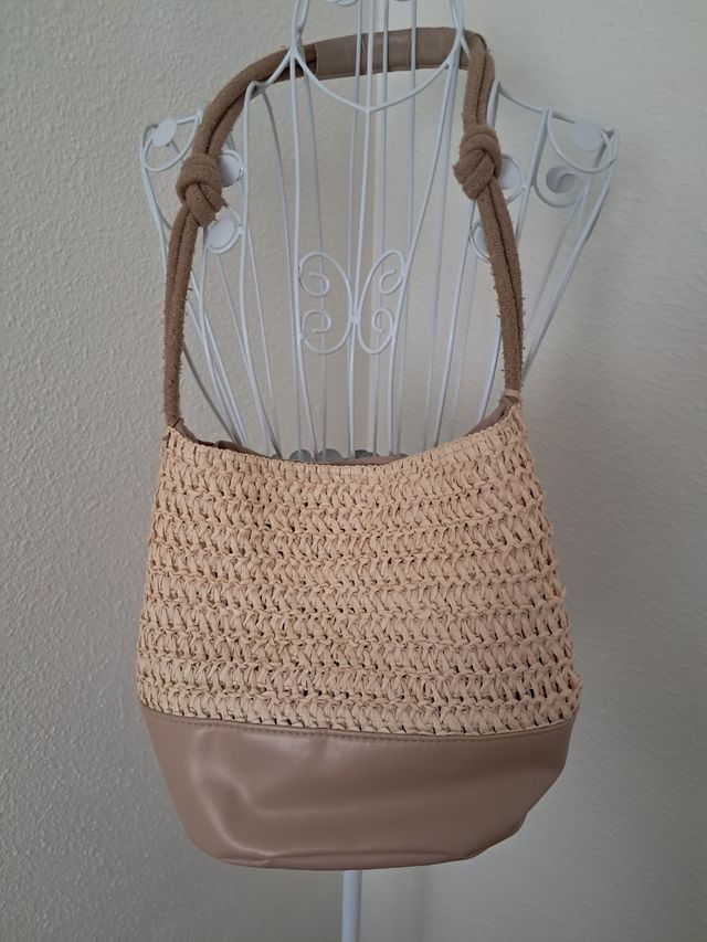 Bolso paja beige